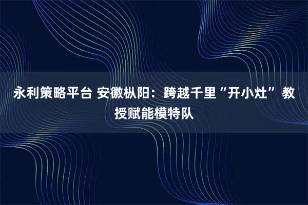 永利策略平台 安徽枞阳：跨越千里“开小灶” 教授赋能模特队
