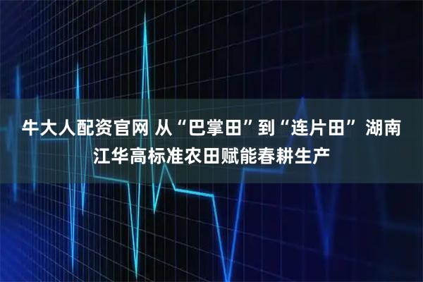 牛大人配资官网 从“巴掌田”到“连片田” 湖南江华高标准农田赋能春耕生产